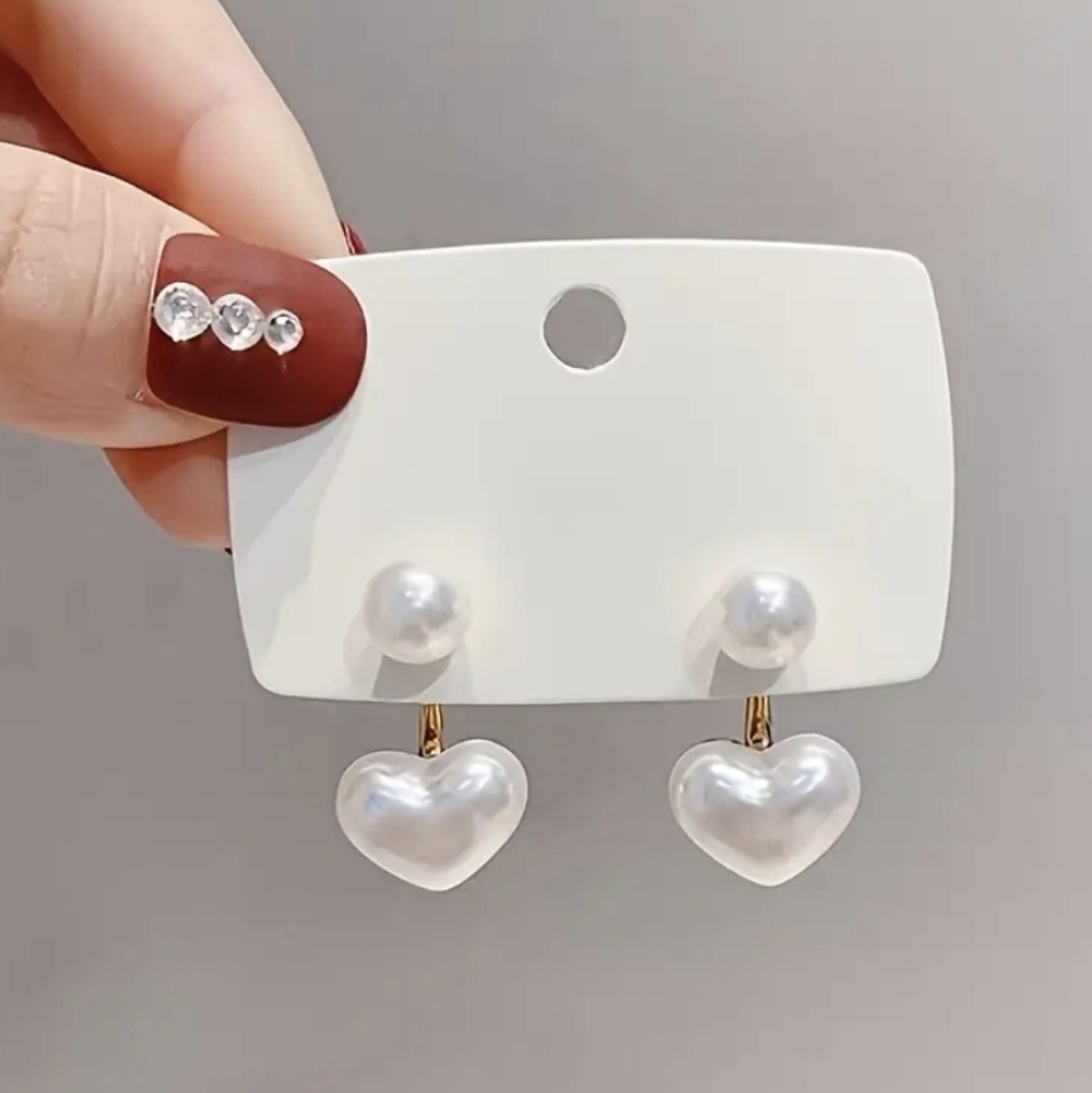 NEW Pearl Heart Earrings